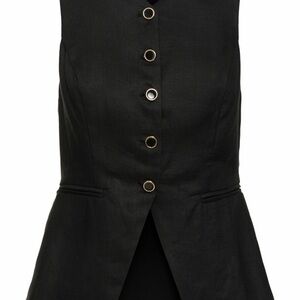 Reformation Black Button-Down Top